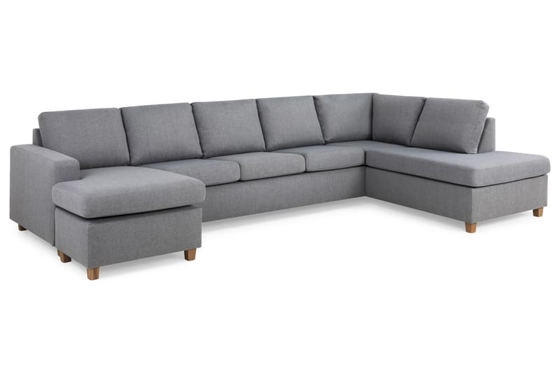 Crazy 5-sits Högervänd U-formad X-Large Soffa med Divan och Schäslong i Tyg - Grå - Möbler - Vardagsrum - Soffor - U-soffor