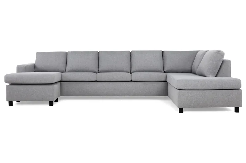 Crazy 5-sits Högervänd U-formad X-Large Soffa med Divan och Schäslong i Tyg - Grå - Möbler - Vardagsrum - Soffor - U-soffor