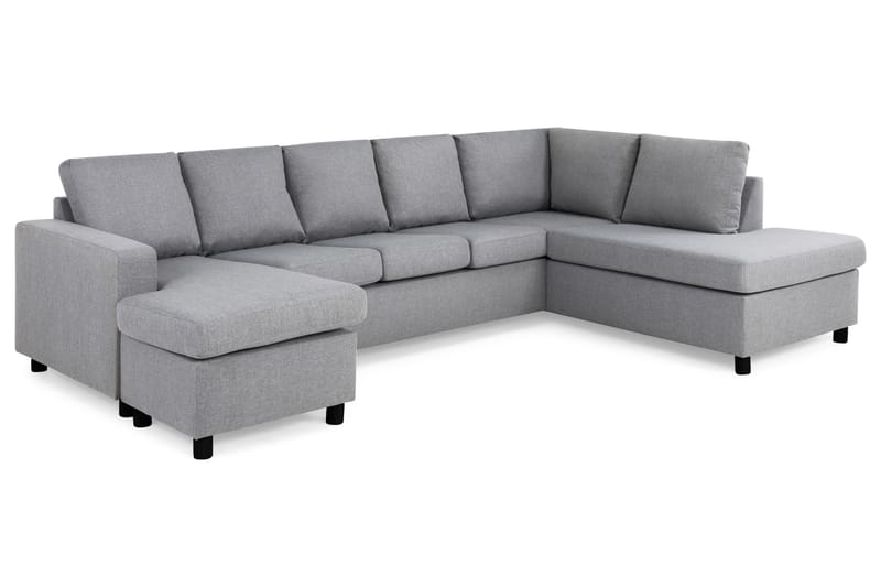 Crazy 5-sits Högervänd U-formad X-Large Soffa med Divan och Schäslong i Tyg - Grå - Möbler - Vardagsrum - Soffor - U-soffor