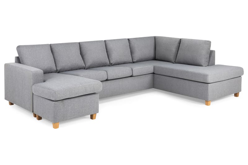 Crazy 5-sits Högervänd U-formad X-Large Soffa med Divan och Schäslong i Tyg - Grå - Möbler - Vardagsrum - Soffor - U-soffor