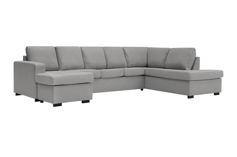 Crazy 5-sits Högervänd U-formad X-Large Soffa med Divan och Schäslong i Tyg - Grå - Möbler - Vardagsrum - Soffor - U-soffor