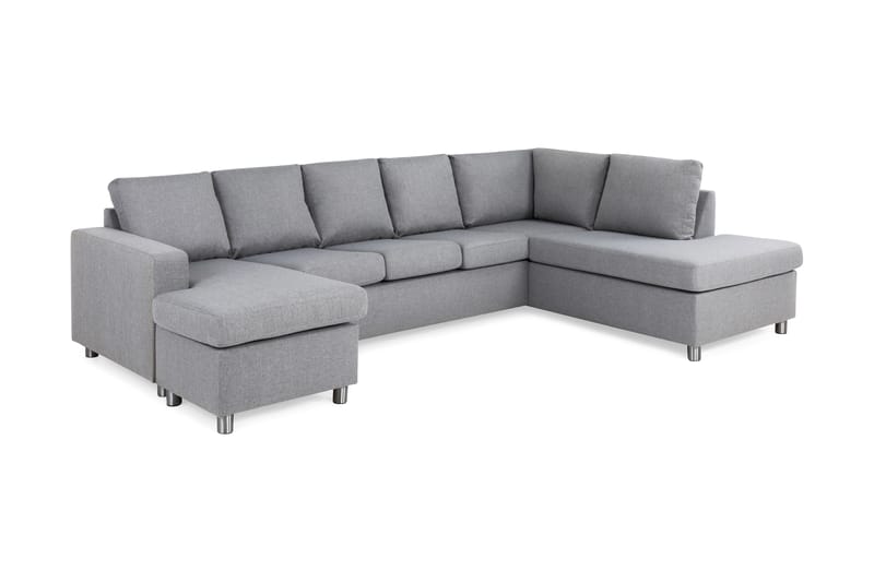 Crazy 5-sits Högervänd U-formad X-Large Soffa med Divan och Schäslong i Tyg - Grå - Möbler - Vardagsrum - Soffor - U-soffor