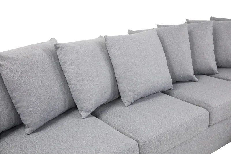 Crazy 5-sits Högervänd U-formad X-Large Soffa med Divan och Schäslong i Tyg inkl Kuvertkuddar - Grå - Möbler - Vardagsrum - Soffor - U-soffor
