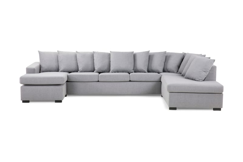 Crazy 5-sits Högervänd U-formad X-Large Soffa med Divan och Schäslong i Tyg inkl Kuvertkuddar - Grå - Möbler - Vardagsrum - Soffor - U-soffor