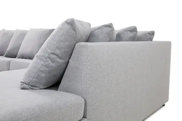 Crazy 5-sits Högervänd U-formad X-Large Soffa med Divan och Schäslong i Tyg inkl Kuvertkuddar - Grå - Möbler - Vardagsrum - Soffor - U-soffor