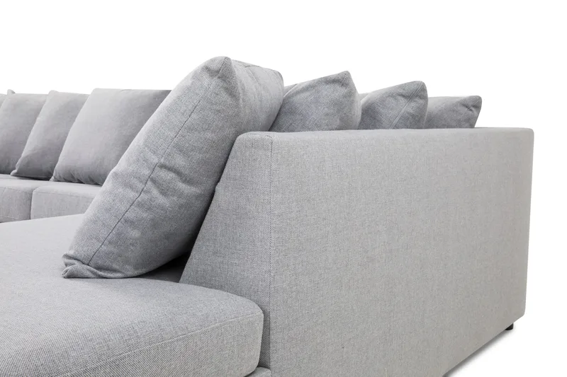 Crazy 5-sits Högervänd U-formad X-Large Soffa med Divan och Schäslong i Tyg inkl Kuvertkuddar - Grå - Möbler - Vardagsrum - Soffor - U-soffor