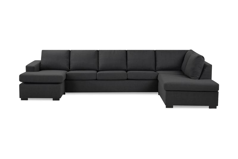 Crazy 5-sits Högervänd U-formad X-Large Soffa med Divan och Schäslong i Tyg - Mörkgrå - Möbler - Vardagsrum - Soffor - U-soffor