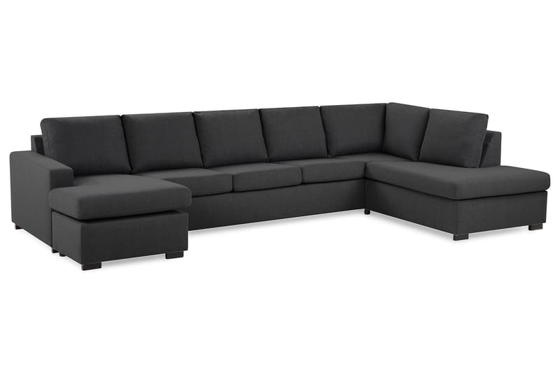Crazy 5-sits Högervänd U-formad X-Large Soffa med Divan och Schäslong i Tyg - Mörkgrå - Möbler - Vardagsrum - Soffor - U-soffor
