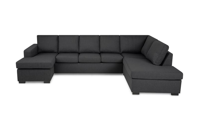 Crazy 5-sits Högervänd U-formad X-Large Soffa med Divan och Schäslong i Tyg - Mörkgrå - Möbler - Vardagsrum - Soffor - U-soffor