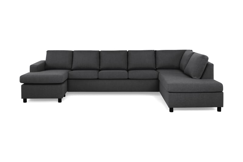 Crazy 5-sits Högervänd U-formad X-Large Soffa med Divan och Schäslong i Tyg - Mörkgrå - Möbler - Vardagsrum - Soffor - U-soffor