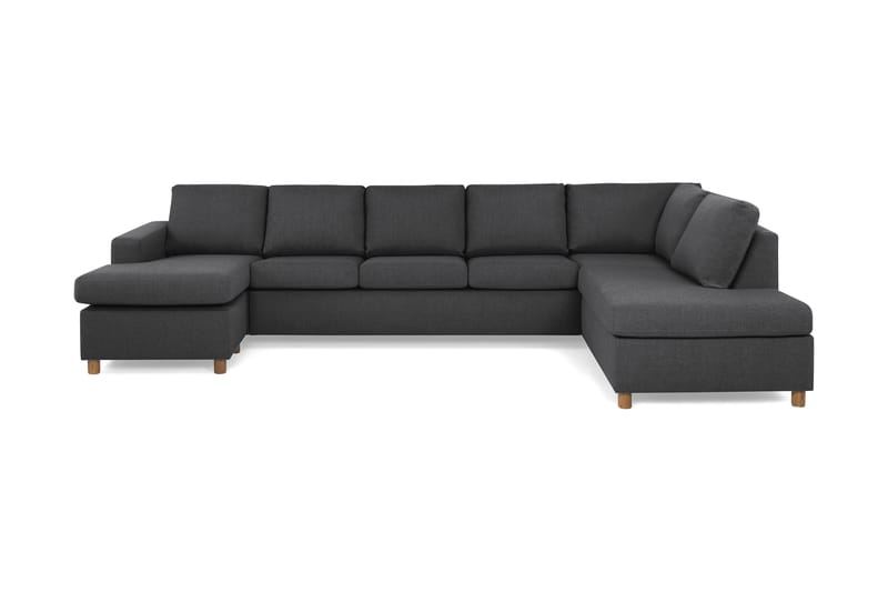 Crazy 5-sits Högervänd U-formad X-Large Soffa med Divan och Schäslong i Tyg - Mörkgrå - Möbler - Vardagsrum - Soffor - U-soffor