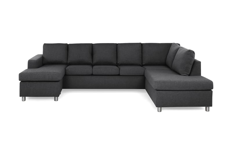 Crazy 5-sits Högervänd U-formad X-Large Soffa med Divan och Schäslong i Tyg - Mörkgrå - Möbler - Vardagsrum - Soffor - U-soffor