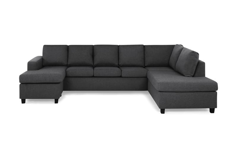 Crazy 5-sits Högervänd U-formad X-Large Soffa med Divan och Schäslong i Tyg - Mörkgrå - Möbler - Vardagsrum - Soffor - U-soffor