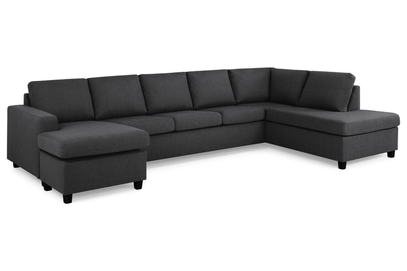 Crazy 5-sits Högervänd U-formad X-Large Soffa med Divan och Schäslong i Tyg - Mörkgrå - Möbler - Vardagsrum - Soffor - U-soffor