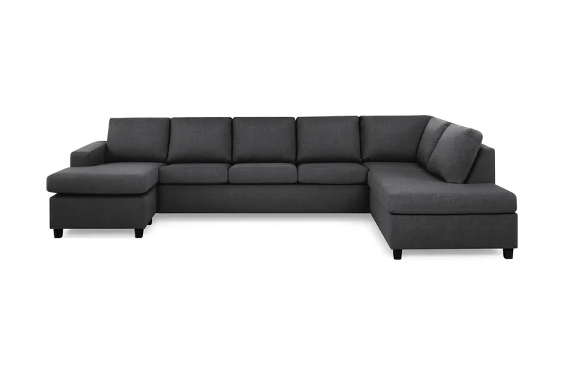 Crazy 5-sits Högervänd U-formad X-Large Soffa med Divan och Schäslong i Tyg - Mörkgrå - Möbler - Vardagsrum - Soffor - U-soffor