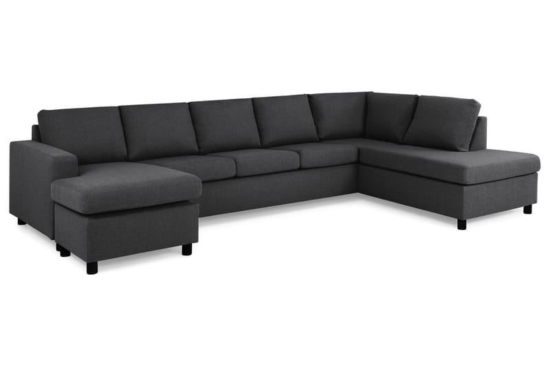 Crazy 5-sits Högervänd U-formad X-Large Soffa med Divan och Schäslong i Tyg - Mörkgrå - Möbler - Vardagsrum - Soffor - U-soffor