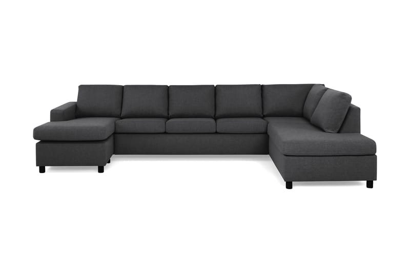 Crazy 5-sits Högervänd U-formad X-Large Soffa med Divan och Schäslong i Tyg - Mörkgrå - Möbler - Vardagsrum - Soffor - U-soffor
