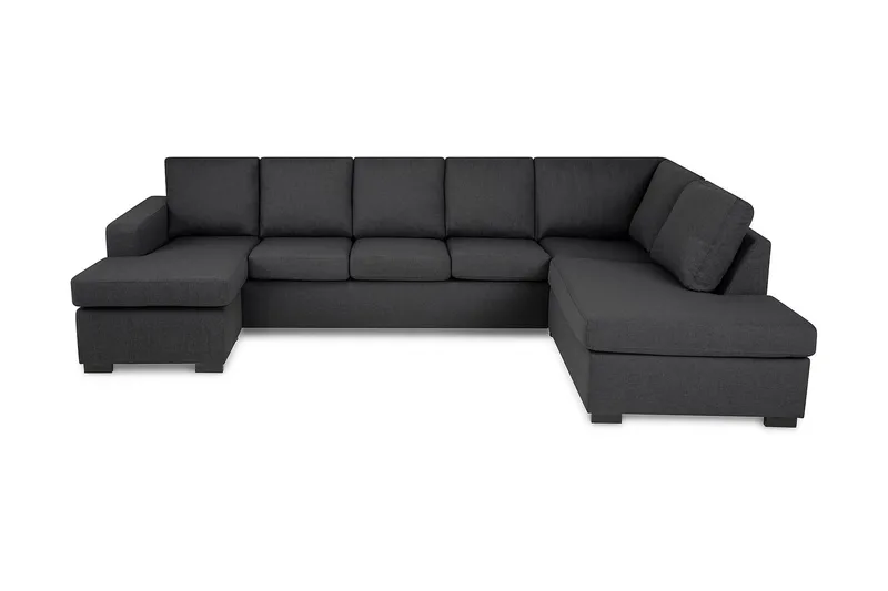 Crazy 5-sits Högervänd U-formad X-Large Soffa med Divan och Schäslong i Tyg - Mörkgrå - Möbler - Vardagsrum - Soffor - U-soffor
