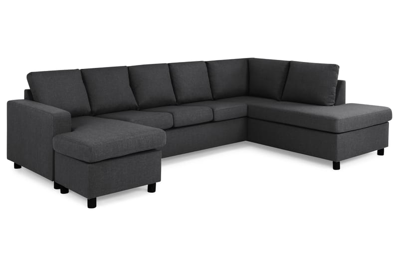 Crazy 5-sits Högervänd U-formad X-Large Soffa med Divan och Schäslong i Tyg - Mörkgrå - Möbler - Vardagsrum - Soffor - U-soffor