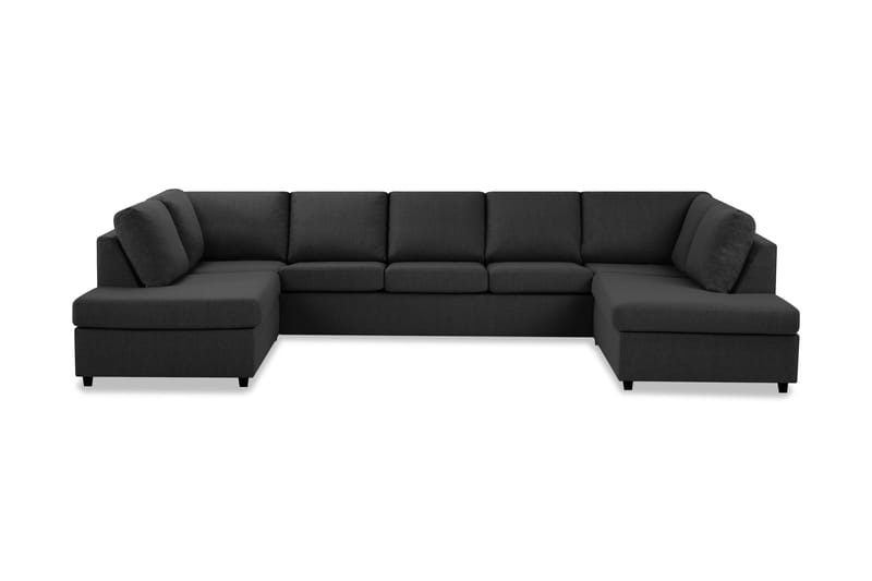 Crazy 5-sits U-formad Soffa med dubbelschäslong i Tyg - Antracit - Möbler - Vardagsrum - Soffor - U-soffor