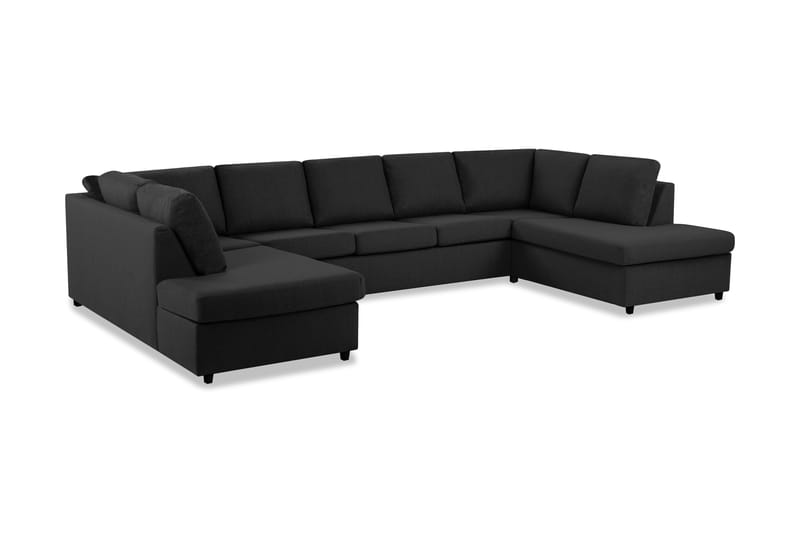 Crazy 5-sits U-formad Soffa med dubbelschäslong i Tyg - Antracit - Möbler - Vardagsrum - Soffor - U-soffor