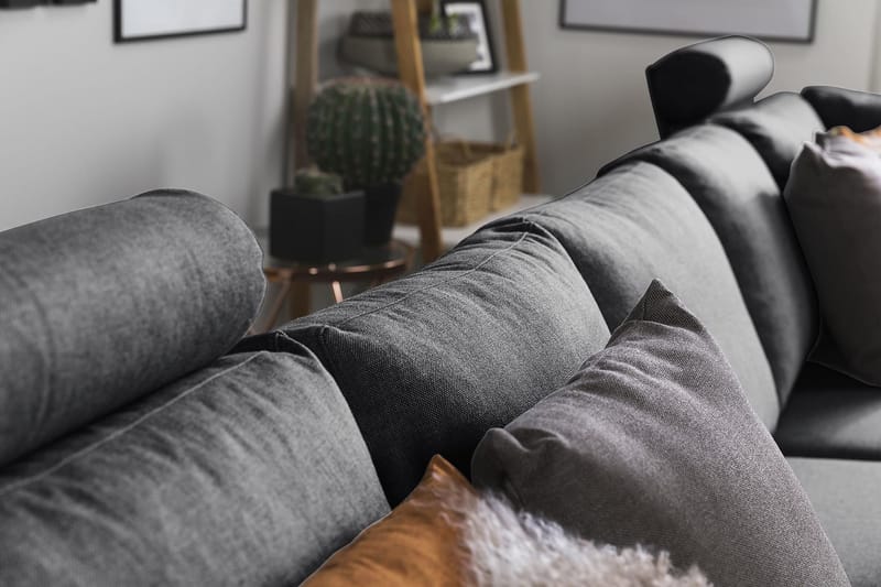 Crazy 5-sits U-formad Soffa med dubbelschäslong i Tyg - Mörkgrå - Möbler - Vardagsrum - Soffor - U-soffor