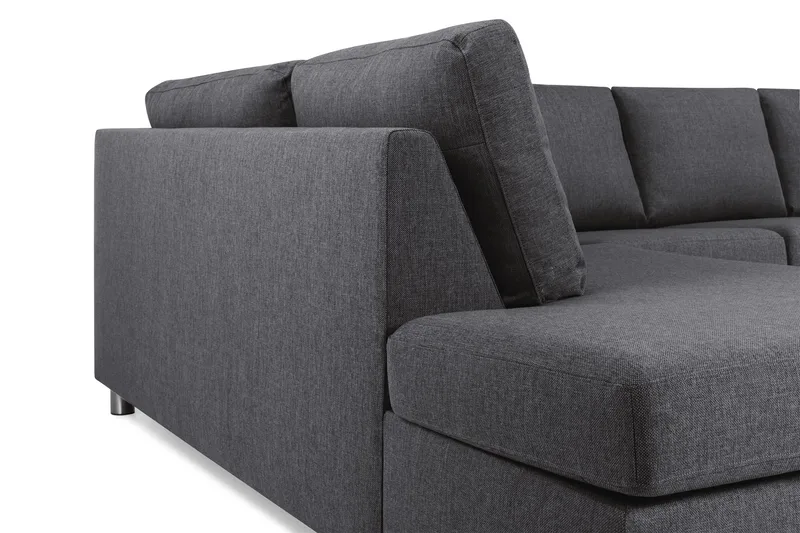 Crazy 5-sits U-formad Soffa med dubbelschäslong i Tyg - Mörkgrå - Möbler - Vardagsrum - Soffor - U-soffor