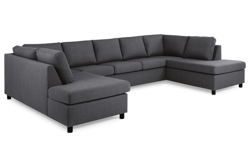 Crazy 5-sits U-formad Soffa med dubbelschäslong i Tyg - Mörkgrå - Möbler - Vardagsrum - Soffor - U-soffor