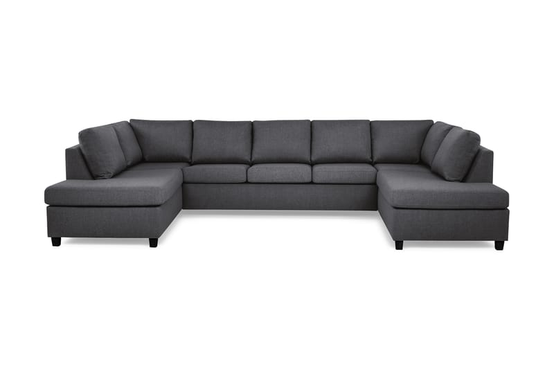 Crazy 5-sits U-formad Soffa med dubbelschäslong i Tyg - Mörkgrå - Möbler - Vardagsrum - Soffor - U-soffor