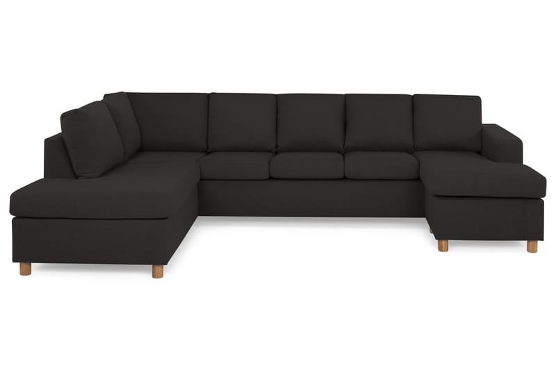 Crazy 5-sits Vänstervänd U-formad Soffa med Divan och Schäslong i Tyg - Antracit - Möbler - Vardagsrum - Soffor - U-soffor