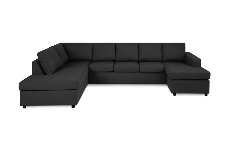 Crazy 5-sits Vänstervänd U-formad Soffa med Divan och Schäslong i Tyg - Antracit - Möbler - Vardagsrum - Soffor - U-soffor