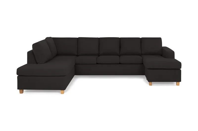 Crazy 5-sits Vänstervänd U-formad Soffa med Divan och Schäslong i Tyg - Antracit - Möbler - Vardagsrum - Soffor - U-soffor