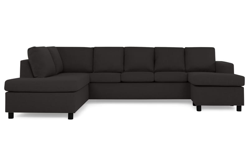 Crazy 5-sits Vänstervänd U-formad Soffa med Divan och Schäslong i Tyg - Antracit - Möbler - Vardagsrum - Soffor - U-soffor