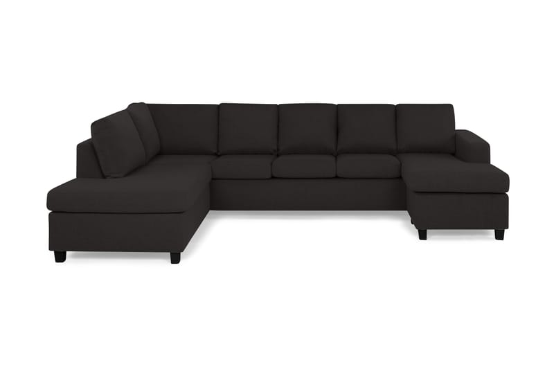 Crazy 5-sits Vänstervänd U-formad Soffa med Divan och Schäslong i Tyg - Antracit - Möbler - Vardagsrum - Soffor - U-soffor