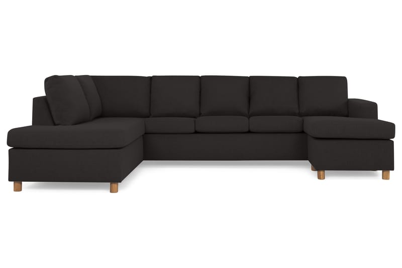 Crazy 5-sits Vänstervänd U-formad Soffa med Divan och Schäslong i Tyg - Antracit - Möbler - Vardagsrum - Soffor - U-soffor