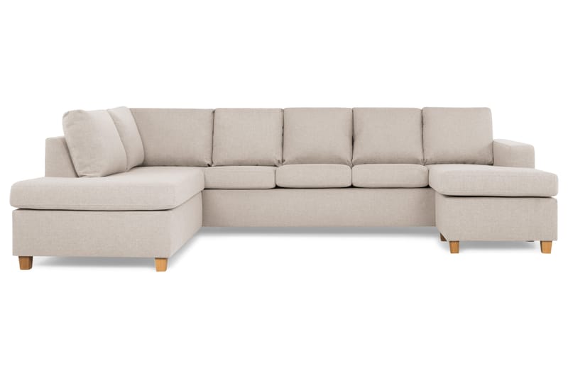 Crazy 5-sits Vänstervänd U-formad Soffa med Divan och Schäslong i Tyg - Beige - Möbler - Vardagsrum - Soffor - U-soffor