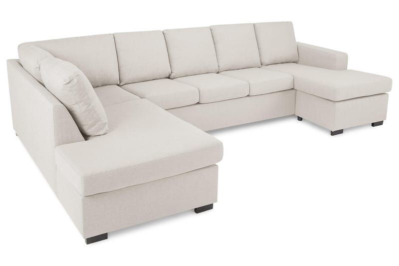 Crazy 5-sits Vänstervänd U-formad Soffa med Divan och Schäslong i Tyg - Beige - Möbler - Vardagsrum - Soffor - U-soffor