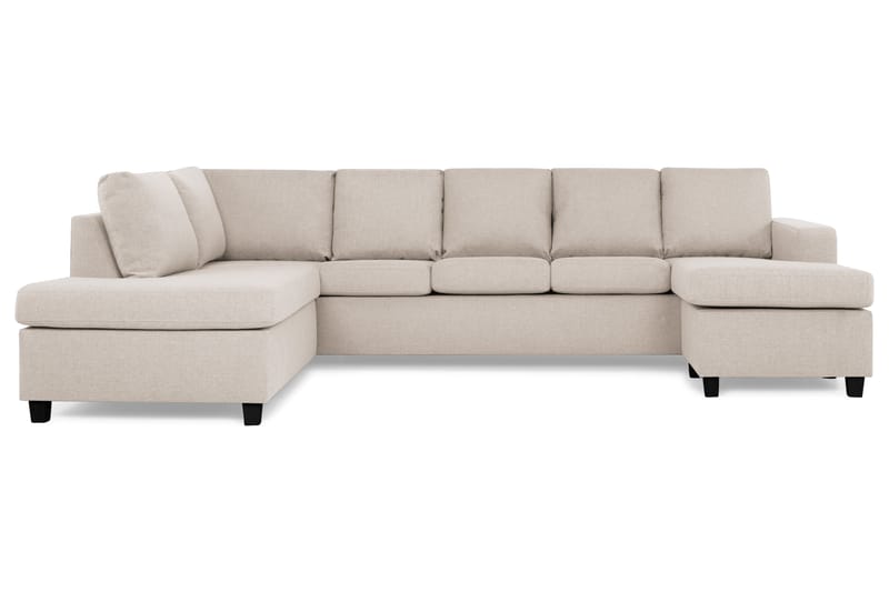 Crazy 5-sits Vänstervänd U-formad Soffa med Divan och Schäslong i Tyg - Beige - Möbler - Vardagsrum - Soffor - U-soffor
