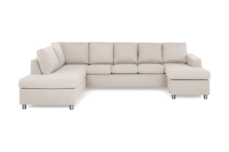 Crazy 5-sits Vänstervänd U-formad Soffa med Divan och Schäslong i Tyg - Beige - Möbler - Vardagsrum - Soffor - U-soffor