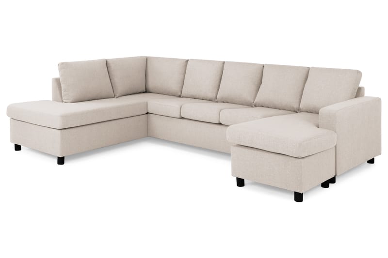 Crazy 5-sits Vänstervänd U-formad Soffa med Divan och Schäslong i Tyg - Beige - Möbler - Vardagsrum - Soffor - U-soffor