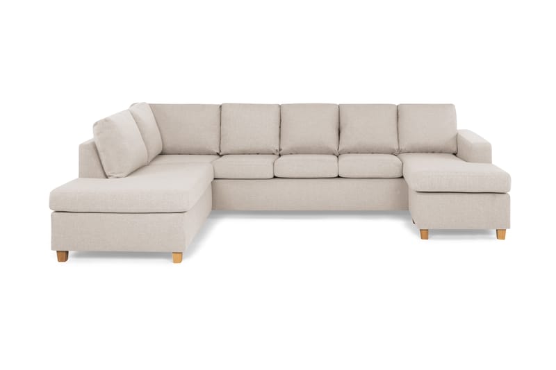 Crazy 5-sits Vänstervänd U-formad Soffa med Divan och Schäslong i Tyg - Beige - Möbler - Vardagsrum - Soffor - U-soffor