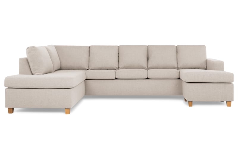 Crazy 5-sits Vänstervänd U-formad Soffa med Divan och Schäslong i Tyg - Beige - Möbler - Vardagsrum - Soffor - U-soffor