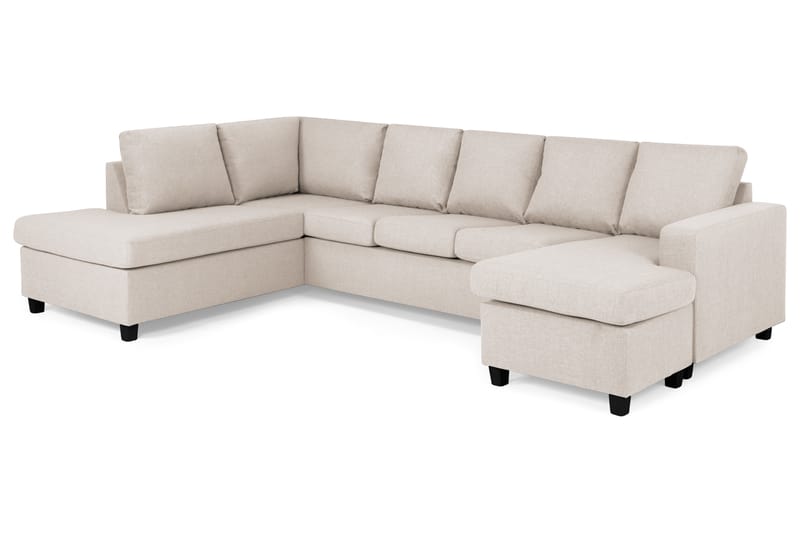 Crazy 5-sits Vänstervänd U-formad Soffa med Divan och Schäslong i Tyg - Beige - Möbler - Vardagsrum - Soffor - U-soffor