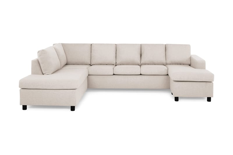Crazy 5-sits Vänstervänd U-formad Soffa med Divan och Schäslong i Tyg - Beige - Möbler - Vardagsrum - Soffor - U-soffor