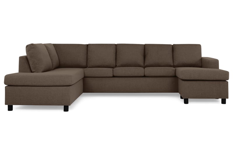 Crazy 5-sits Vänstervänd U-formad Soffa med Divan och Schäslong i Tyg - Brun - Möbler - Vardagsrum - Soffor - U-soffor
