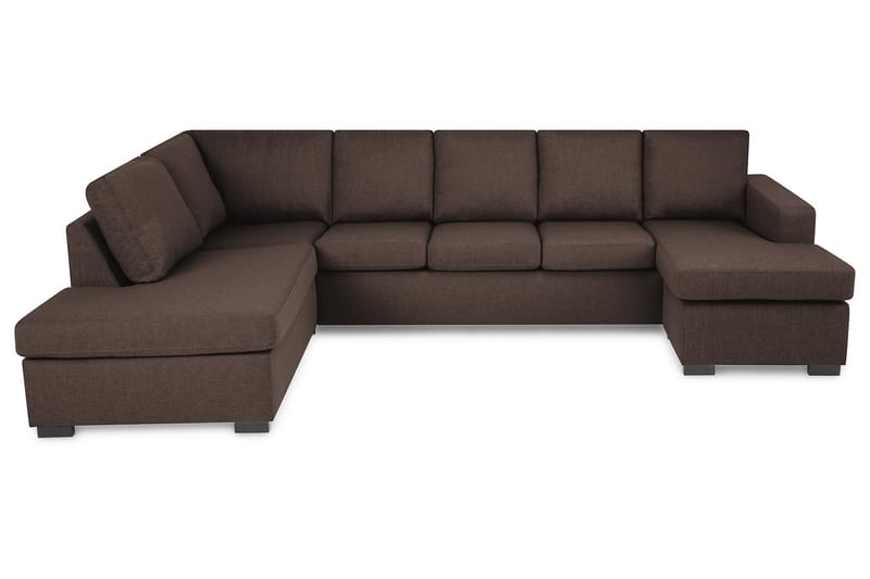 Crazy 5-sits Vänstervänd U-formad Soffa med Divan och Schäslong i Tyg - Brun - Möbler - Vardagsrum - Soffor - U-soffor