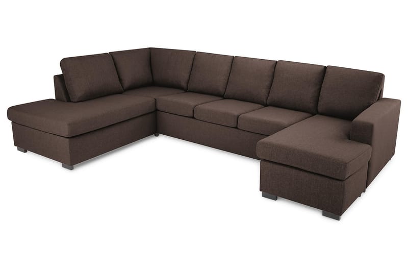 Crazy 5-sits Vänstervänd U-formad Soffa med Divan och Schäslong i Tyg - Brun - Möbler - Vardagsrum - Soffor - U-soffor