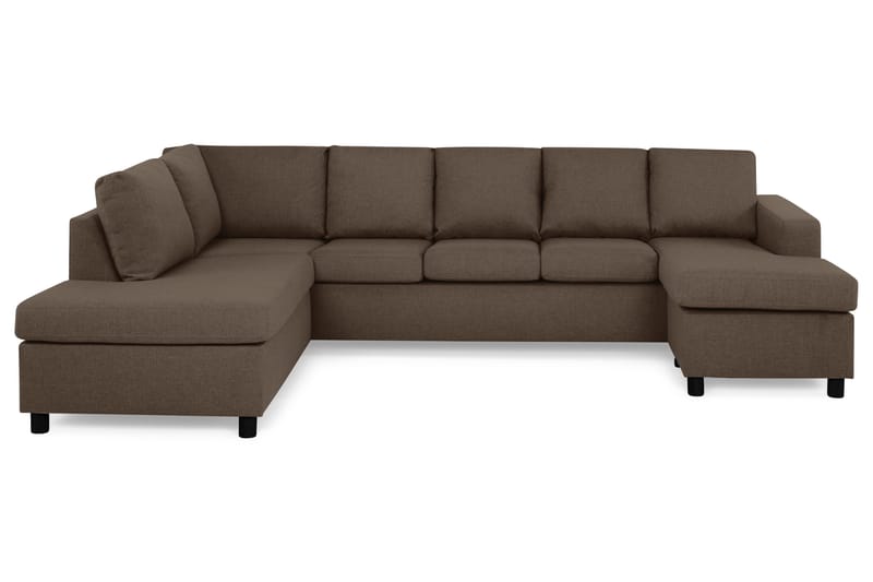 Crazy 5-sits Vänstervänd U-formad Soffa med Divan och Schäslong i Tyg - Brun - Möbler - Vardagsrum - Soffor - U-soffor