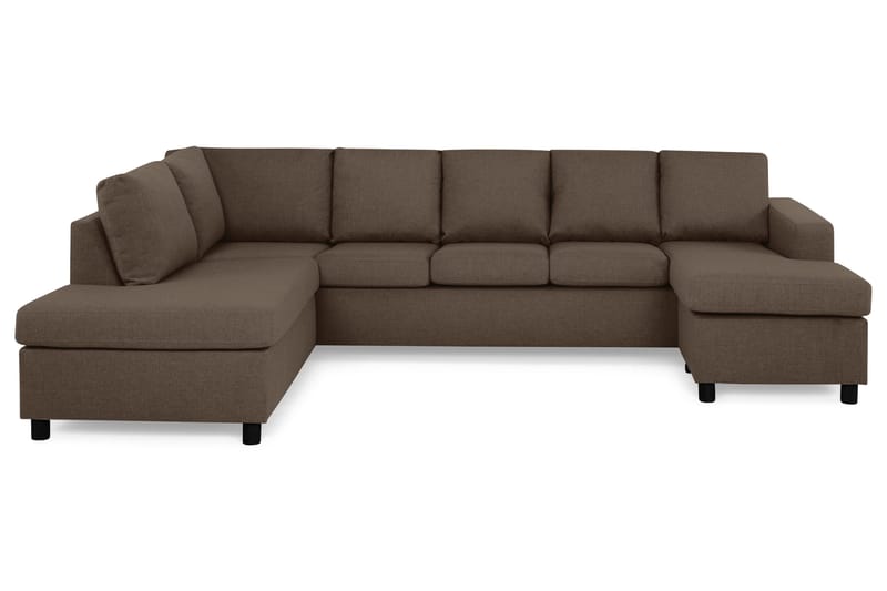Crazy 5-sits Vänstervänd U-formad Soffa med Divan och Schäslong i Tyg - Brun - Möbler - Vardagsrum - Soffor - U-soffor