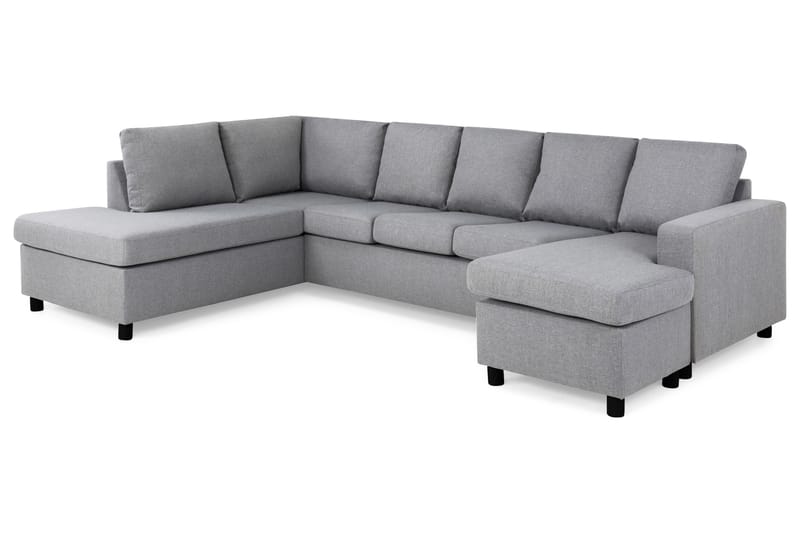 Crazy 5-sits Vänstervänd U-formad Soffa med Divan och Schäslong i Tyg - Grå - Möbler - Vardagsrum - Soffor - U-soffor
